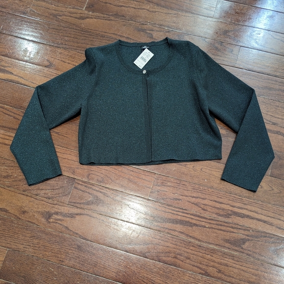 BNWT Needle and Thread Pointelle Knit Crop Cardigan - Emerald - size 10 - Picture 3 of 11